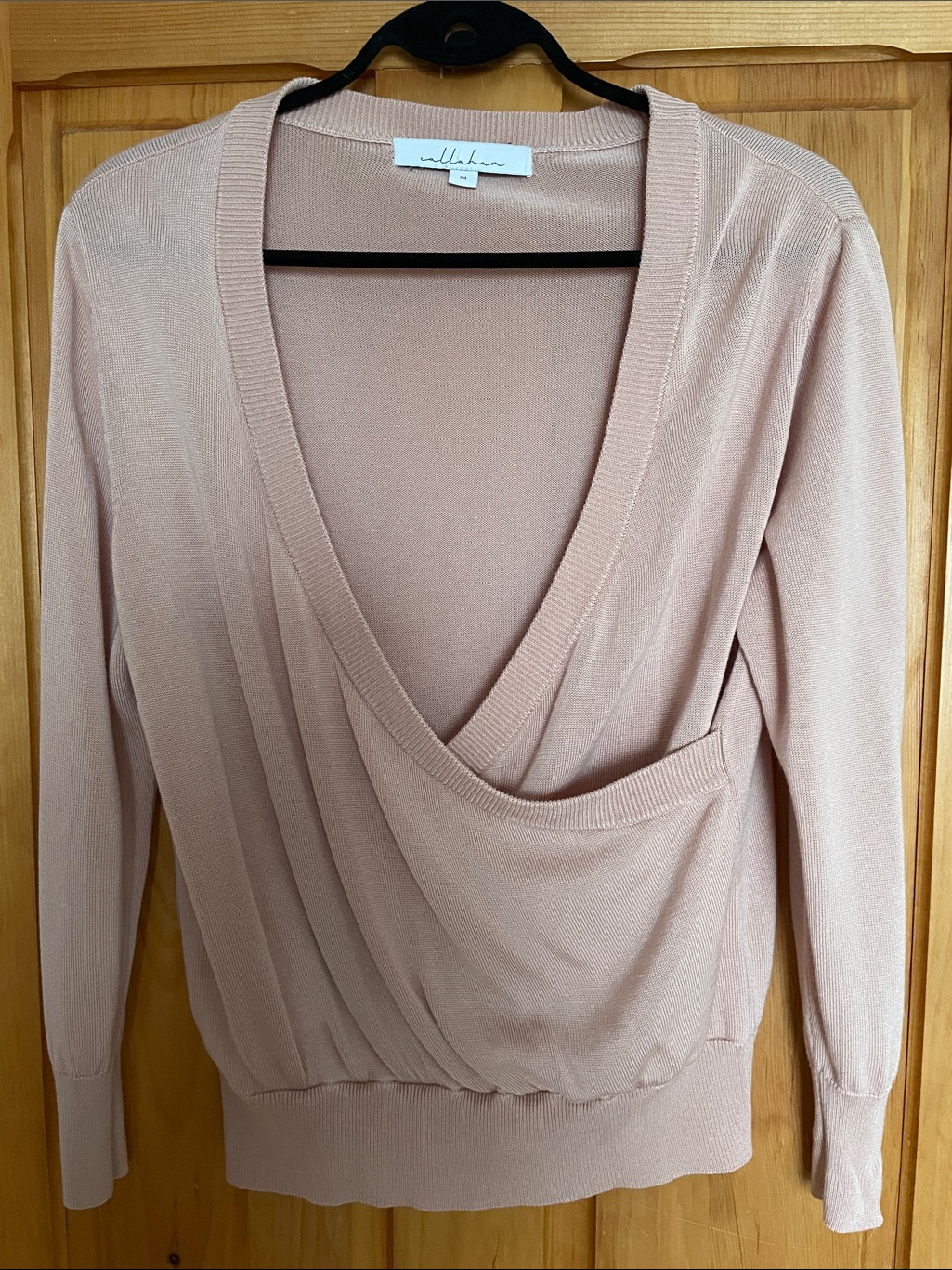 M Callahan Blush Pink Draped V-Neck Sweater Revolve